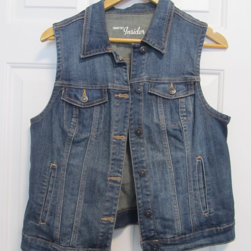 Smart Set Denim Vest in Blue
